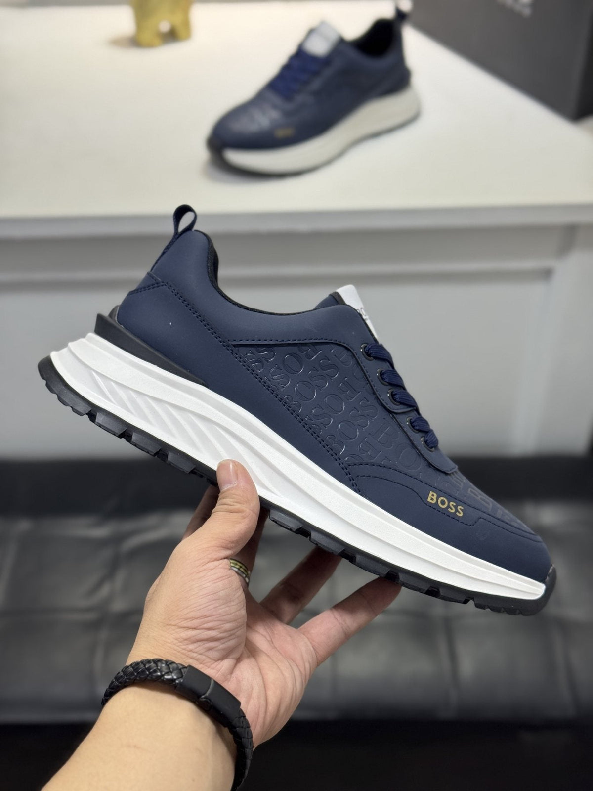 BOSS Men's Low-Top Lace-Up Sneakers