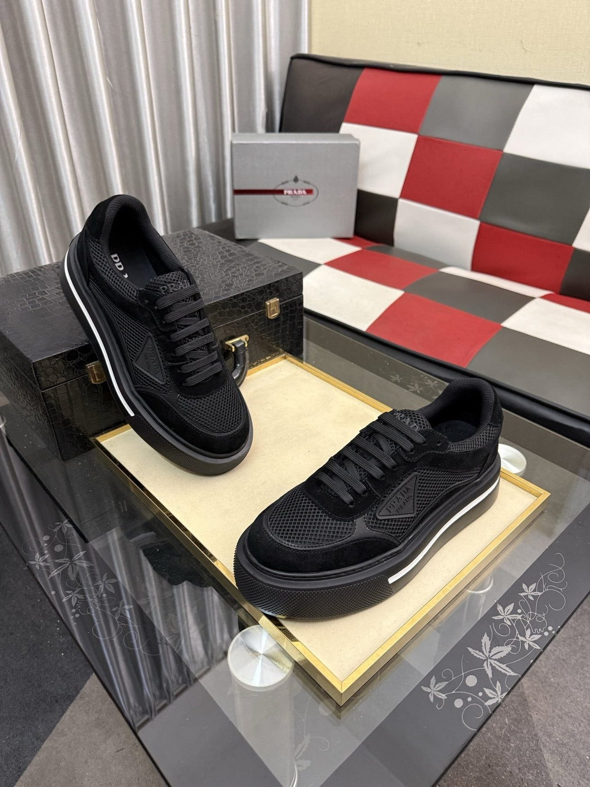 Prada Low-Top Mesh Sneakers