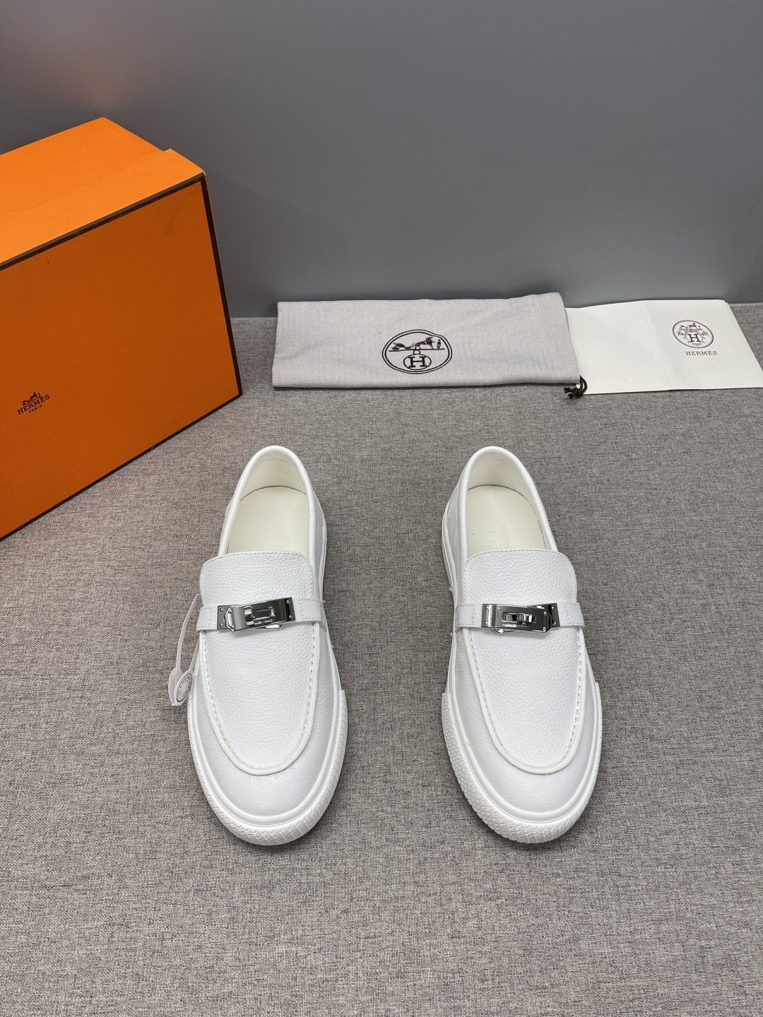 Hermès Textured Bar Loafers