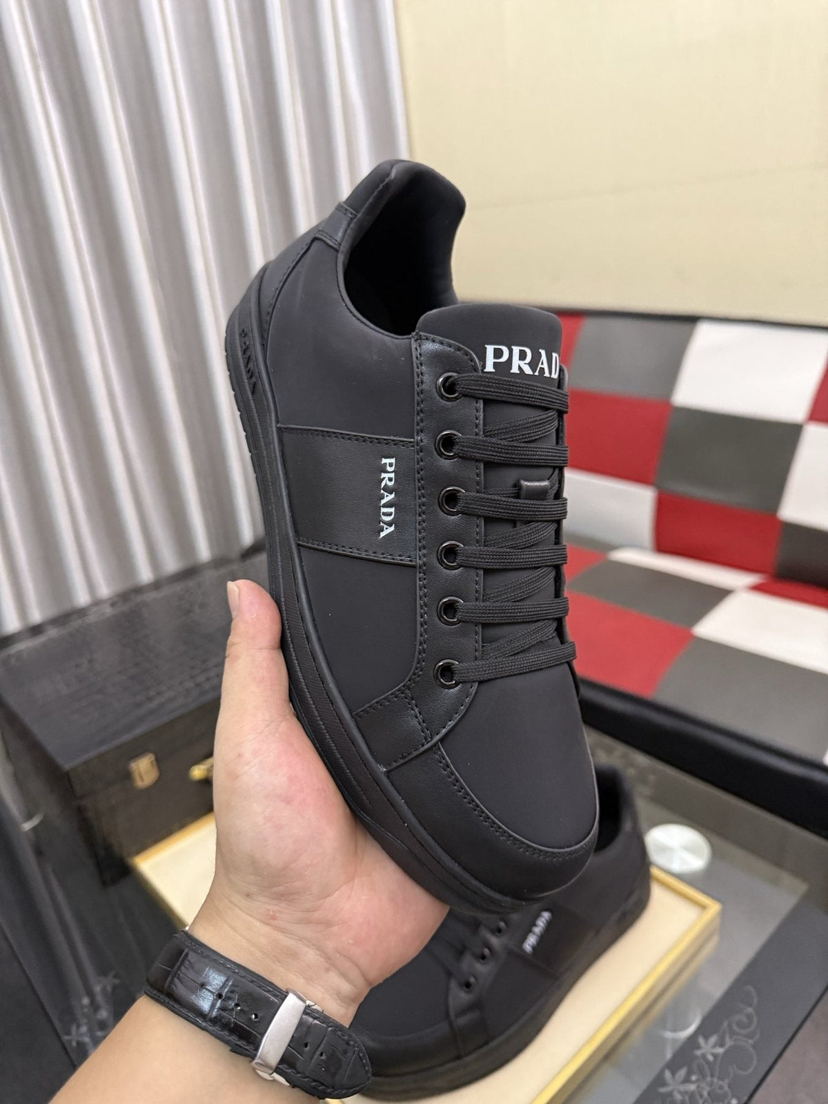 Prada Low-Top Lace-Up Sneakers