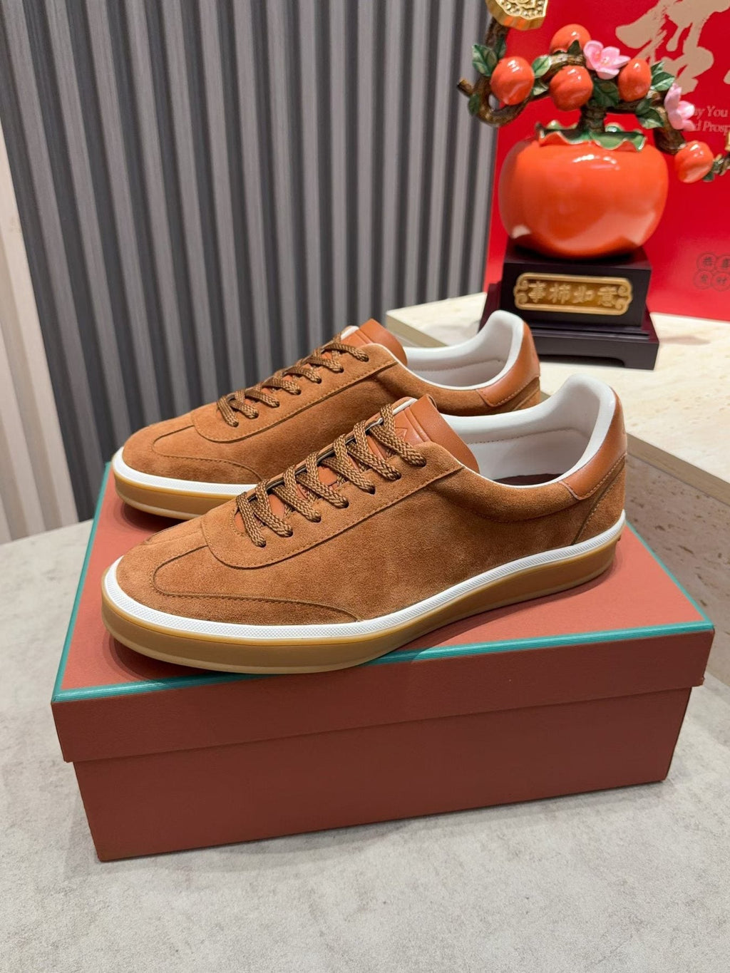 Loro Piana Tennis Walk Suede Low-Top Sneakers