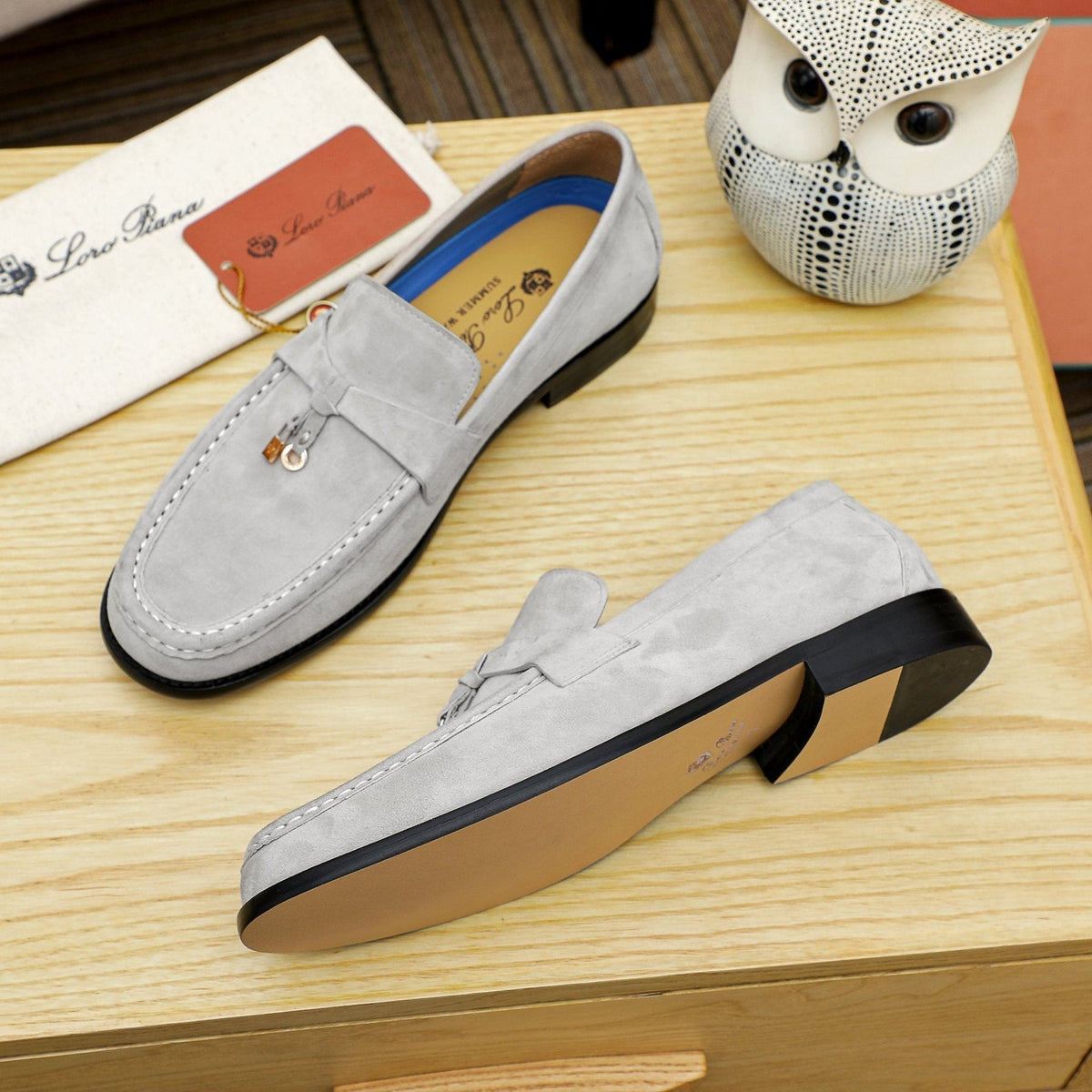 Loro Piana Textured Moccasin Loafers