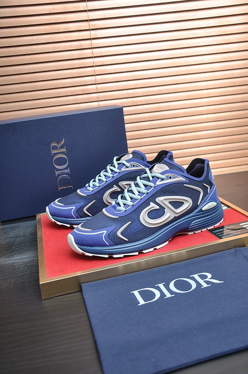 Dior Paneled Lace-Up Sneakers