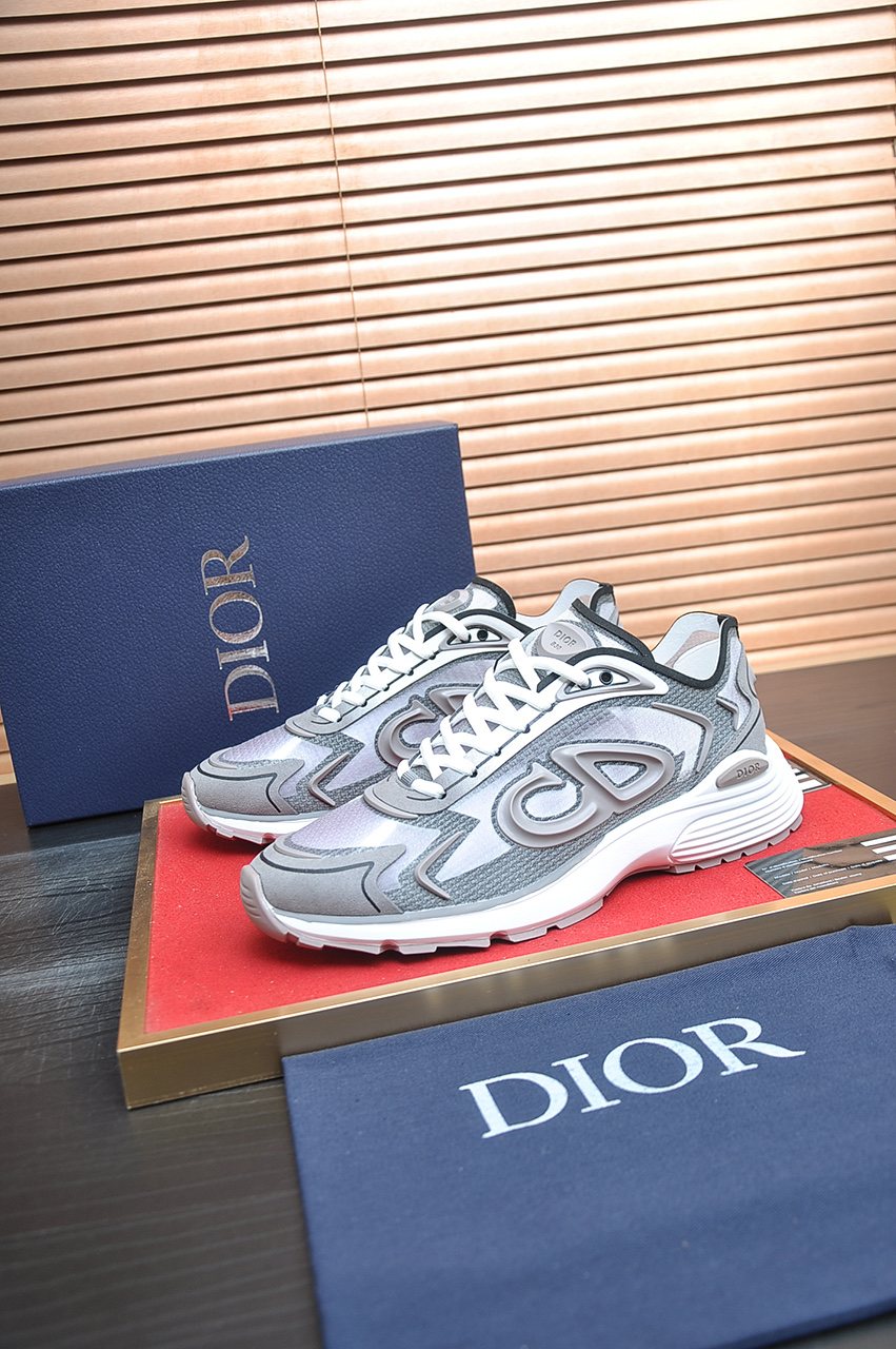 Dior Paneled Lace-Up Sneakers