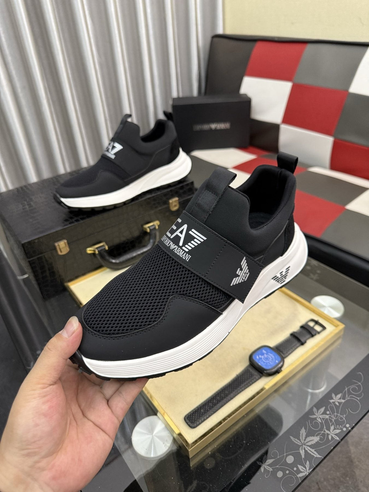 Armani EA7 Mesh Slip-On Sneakers