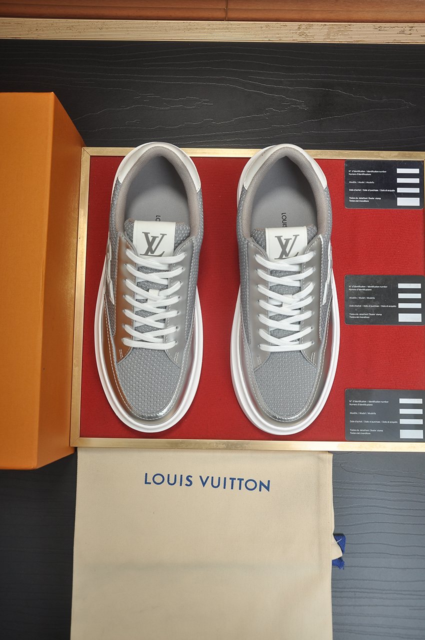 Louis Vuitton Men's Metallic Panel Low-Top Sneakers