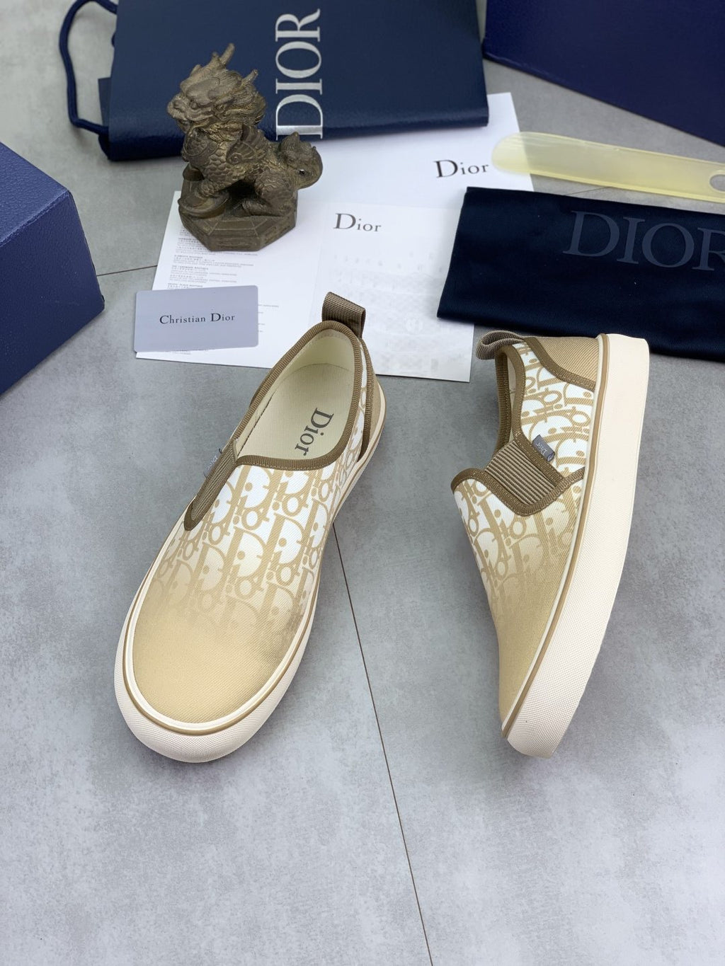 Dior Patterned Canvas Slip-On Shoes