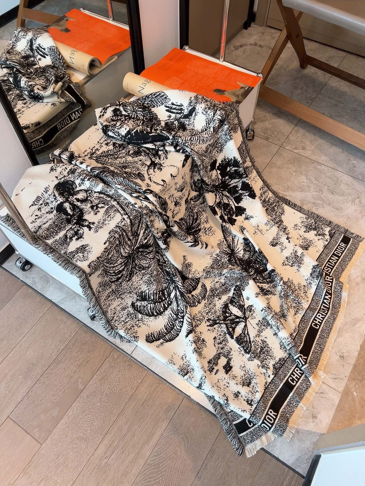 Dior Botanical Print Square Scarf