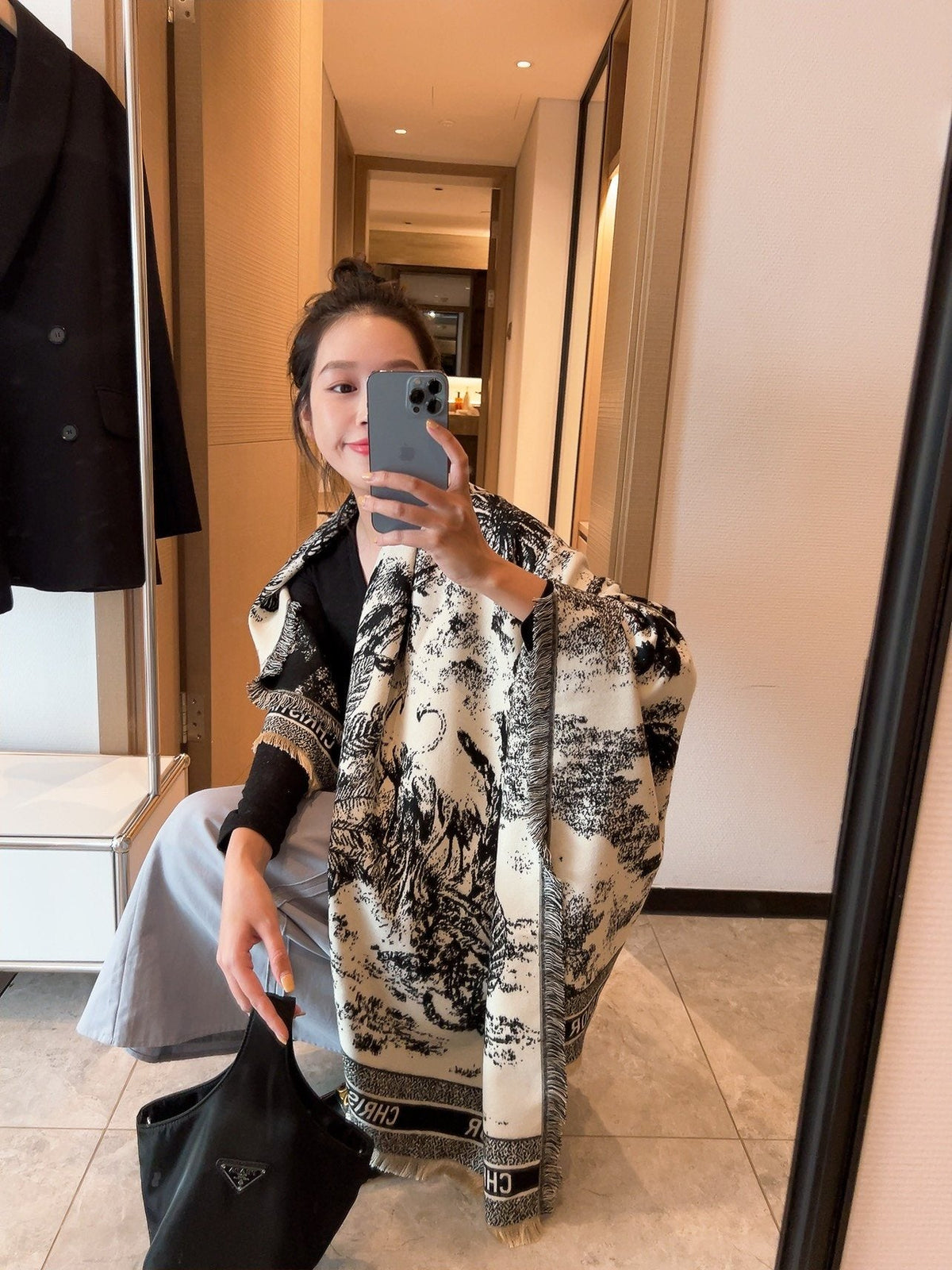 Dior Botanical Print Square Scarf