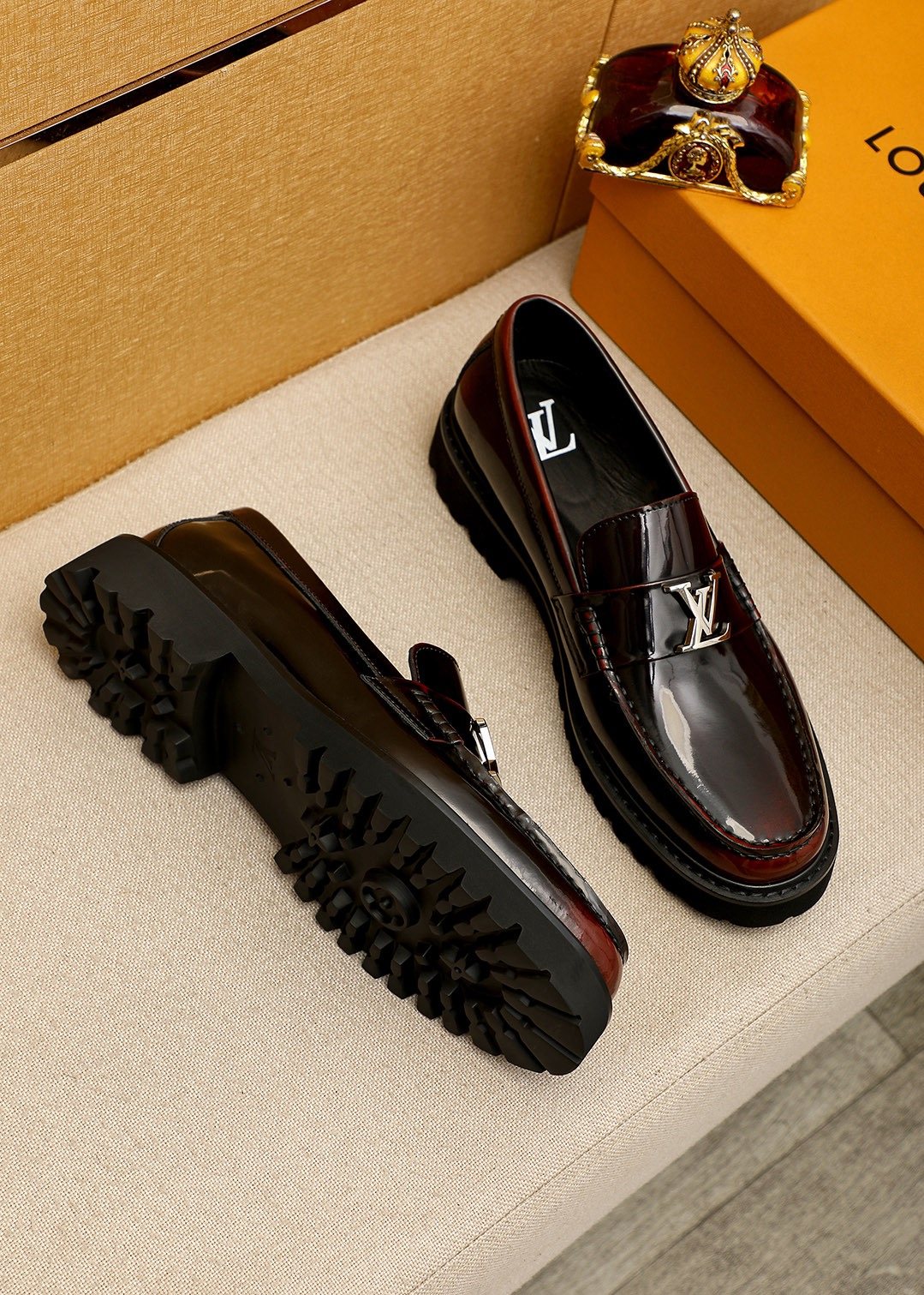 Louis Vuitton Glossy Lug Sole Loafers
