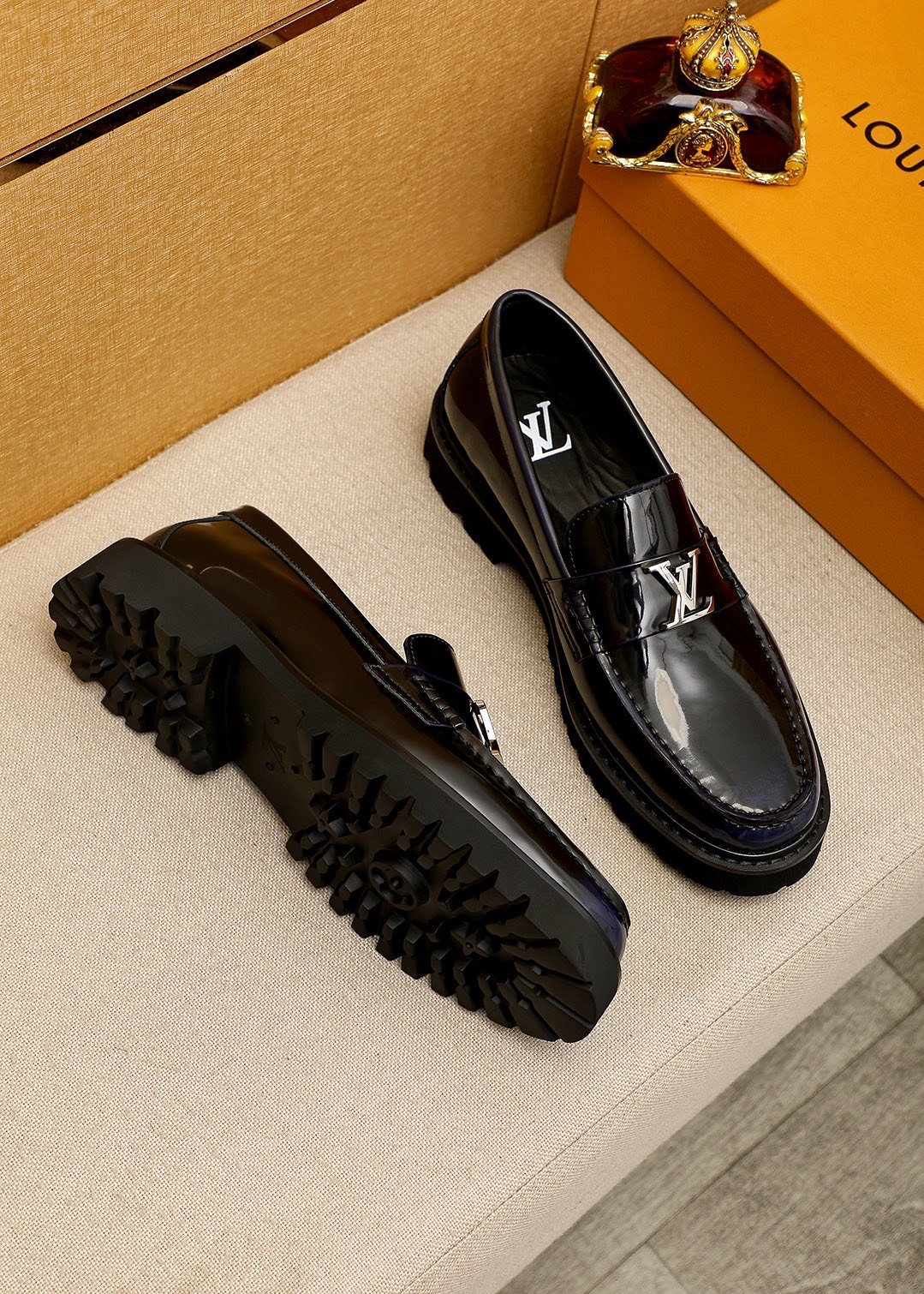 Louis Vuitton Glossy Lug Sole Loafers