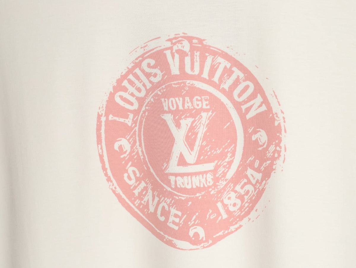 Louis Vuitton Pink Stamp Graphic T-Shirt - Off-White